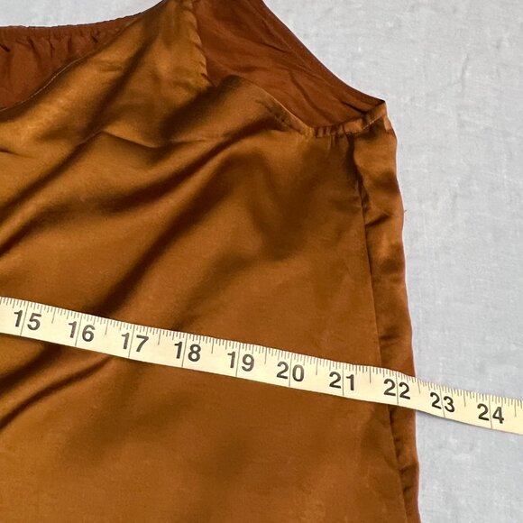 Wishlist Apparel Women's Maxi Brown Satin Look Drop Waist Spaghtti Straps Boho L - Picture 8 of 12